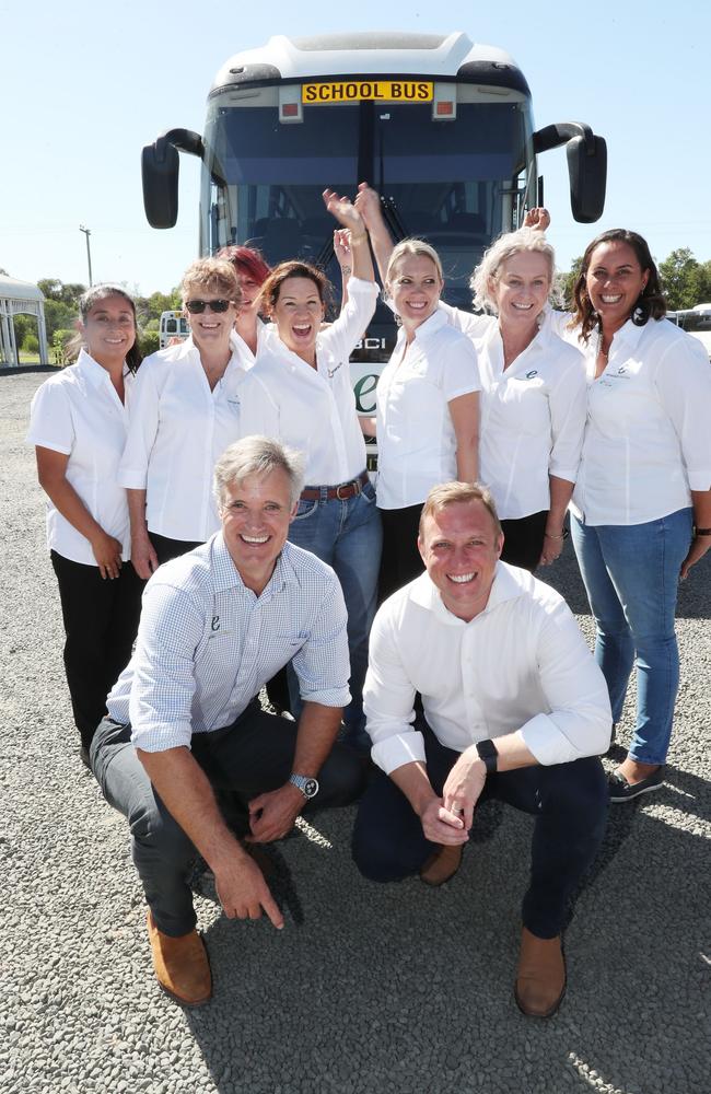 The Emerald Coaches staff with Queensland's Deputy Premier, Steven Miles.