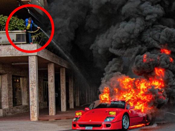 thumbnail image for burning ferrari