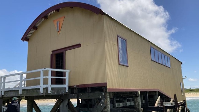 Queenscliff Pier's historic waiting shed recently had revitalisation work completed. Picture: Parks Victoria website