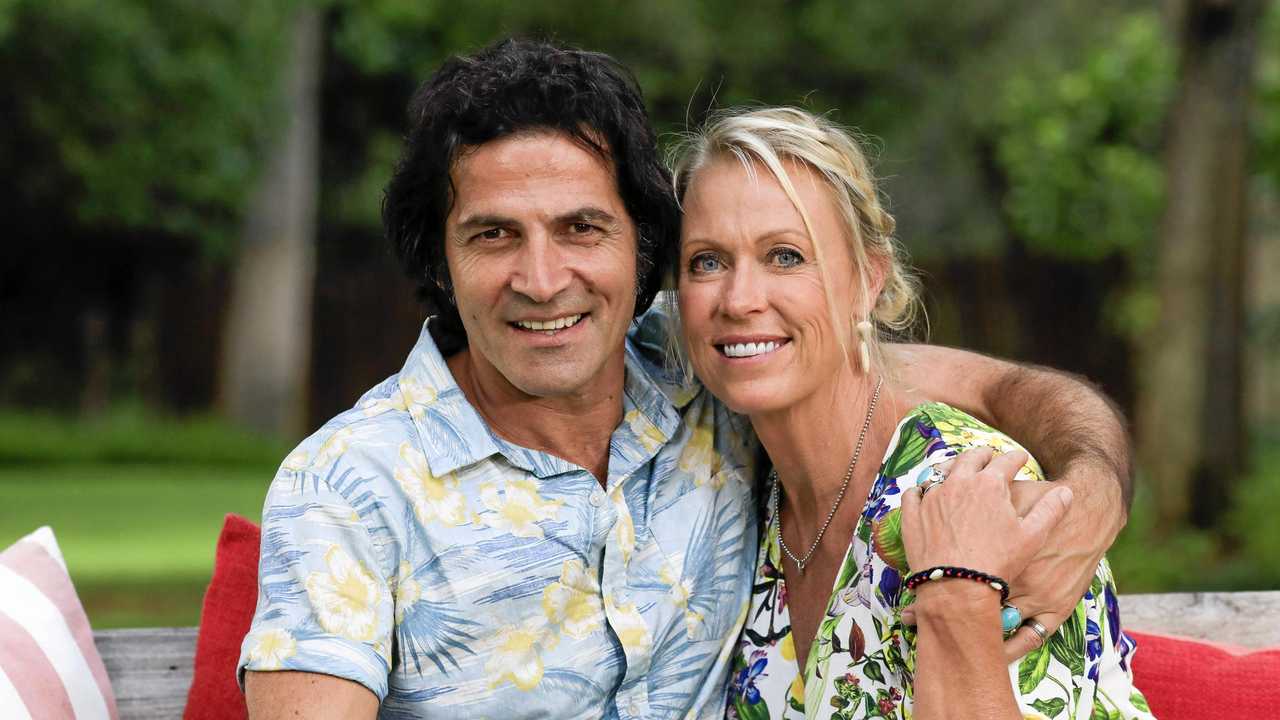 I'm a Celebrity, Get me Out of Here! contestant Lisa Curry with partner Mark Tabone after being evicted from the South African jungle. Picture: Dylan Robinson ***EMBARGOED 7:30pm March 9th***