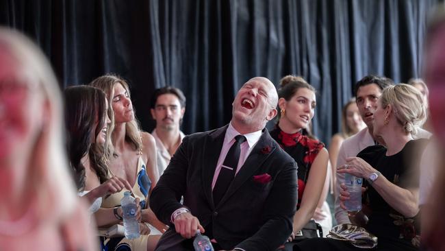 Mike Tindall enjoying the Gold Coast Magic Millions karaoke at the Gold Coast Turf Club. Picture: Luke Marsden