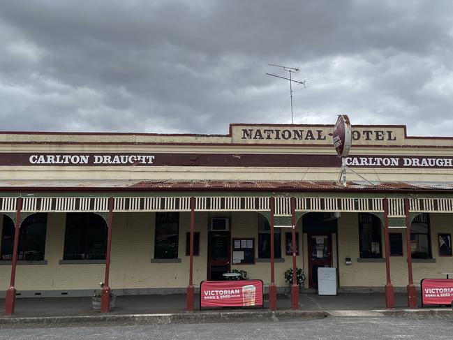 The National Hotel in Clunes remains closed after the discovery.