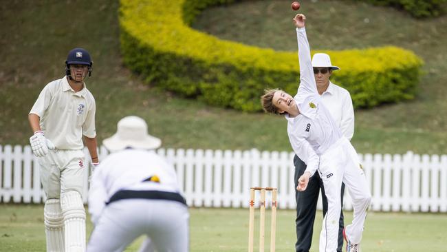 St Laurence's bowler Lachlan Josefski in action. (AAP Image/Richard Walker)