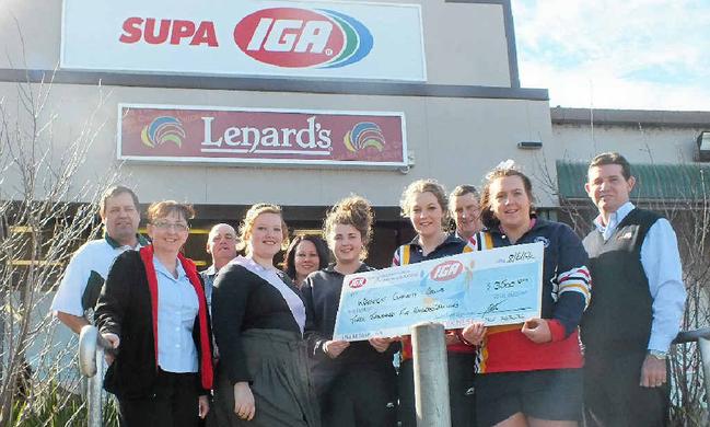 Recipients of the Warwick Supa IGA’s latest community chest giveaway. Picture: Erin Smith