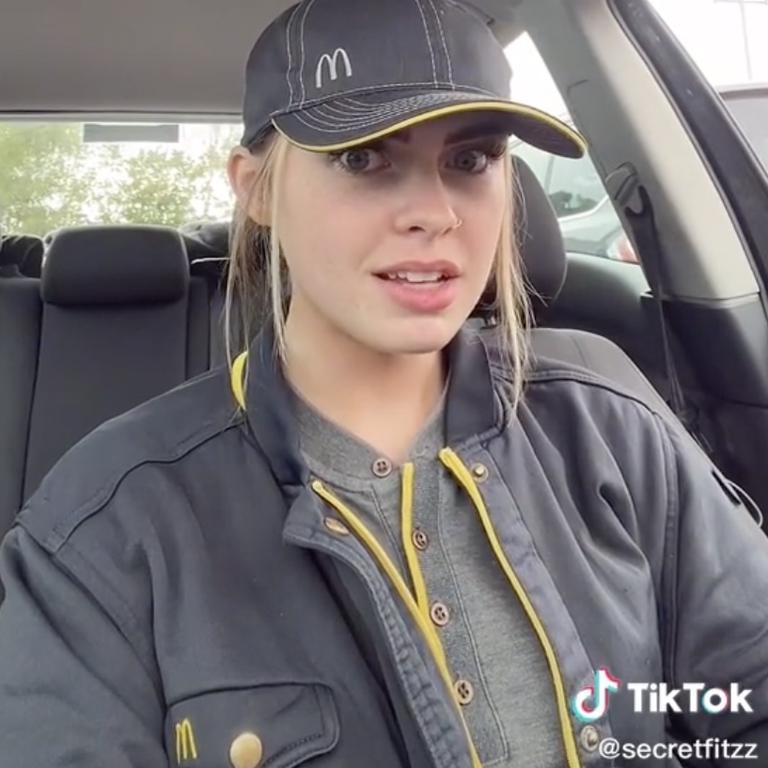 She revealed that car conversations can be heard by employees and pictures are taken of the customers as they make their orders. Credit: TikTok/@secretfitzz