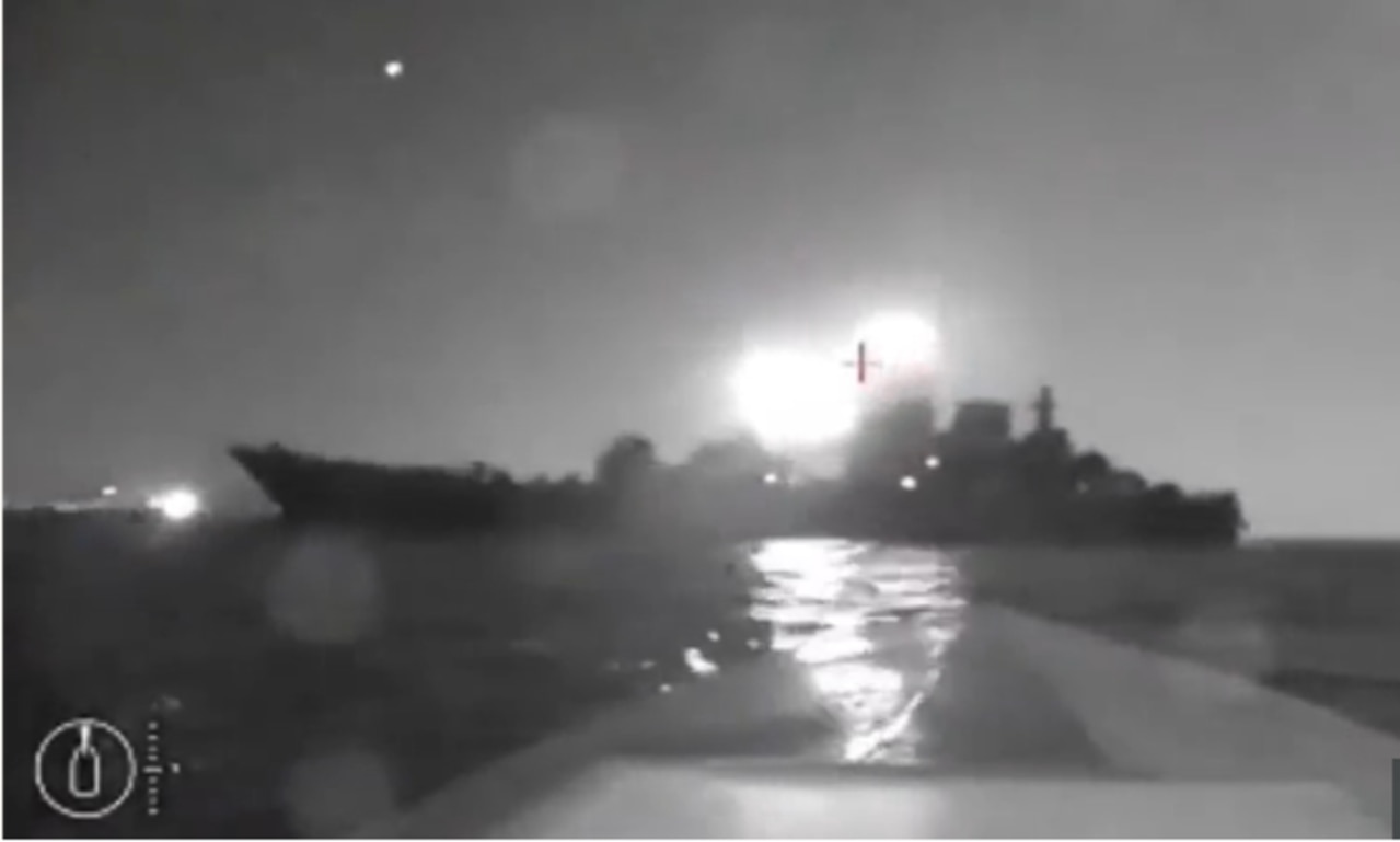 Ukraine Marine Drone Laden With TNT Hits Russian Warship At ...