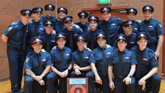 The 2020 Metropolitan Fire Service Recruit Squad consisted of 18 members selected out of more than 2200 applicants, including Mount Gambier's Jeremy Aston. Picture: MFS