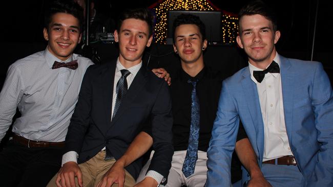 Nicholas Fotinos, Joel Goodman, Trent Atto and Liam Hosie  at the 2018 Burdekin Students' Ball. Photos by HAYDEN MENSO PHOTOGRAPHY