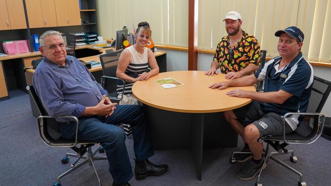 Barkly Regional Council interim CEO Russell Anderson, former CEO Emma Bradbury, Mayor Jeffrey McLaughlin and Deputy Mayor Russell O’Donnell. Picture: Supplied.