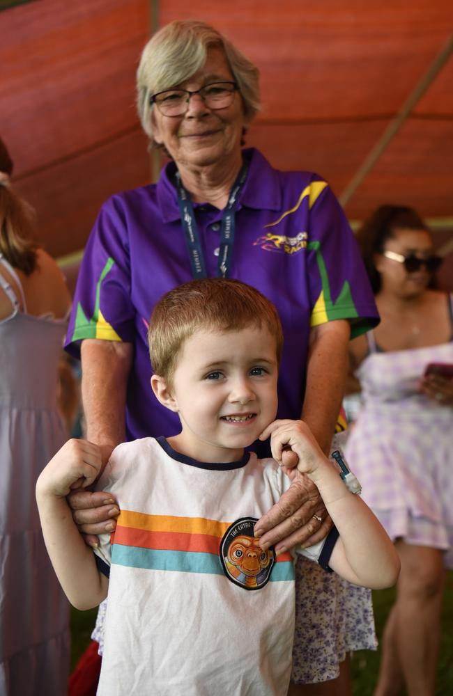 Maxwell Gilbert 4, with Sue Cradock at the Chief Minister's Cup Day at the Darwin Turf Club on Saturday, July 15.