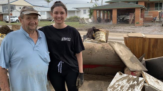 Kevin Dawson with his daughter-in-law Gemma at his Tweed Valley Way home in Condong. Picture: Liana Walker