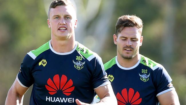 Jack Wighton is expected to play alongside Aidan Sezer in a new-look Raiders halves pairing. Picture: Kym Smith