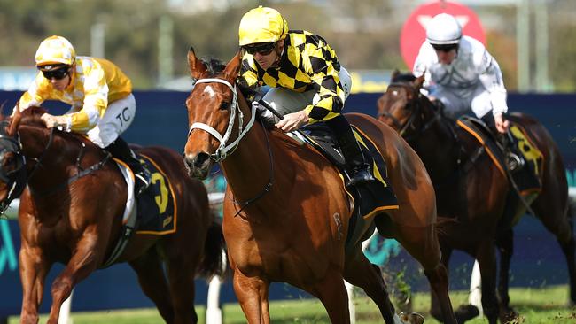 Autumn Glow can continue her winning run in Saturday’s Up And Coming Stakes on Saturday. Picture: Jeremy Ng/Getty Images