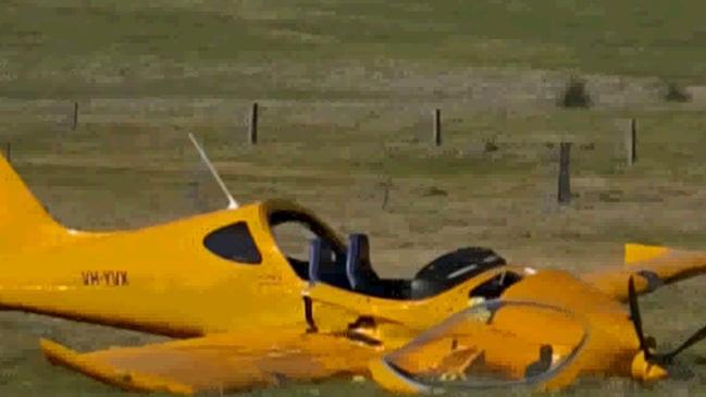 The plane near Stawell in Western Victoria. Picture: Channel 7