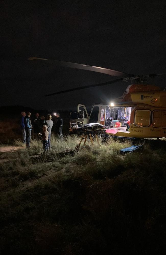 RACQ CQ Rescue flew an epic 7.5 hour mission on August 11 to transfer a teenager from a remote property at Mistake Creek to Mackay Base Hospital after a dirt bike crash. Picture: RACQ CQ Rescue