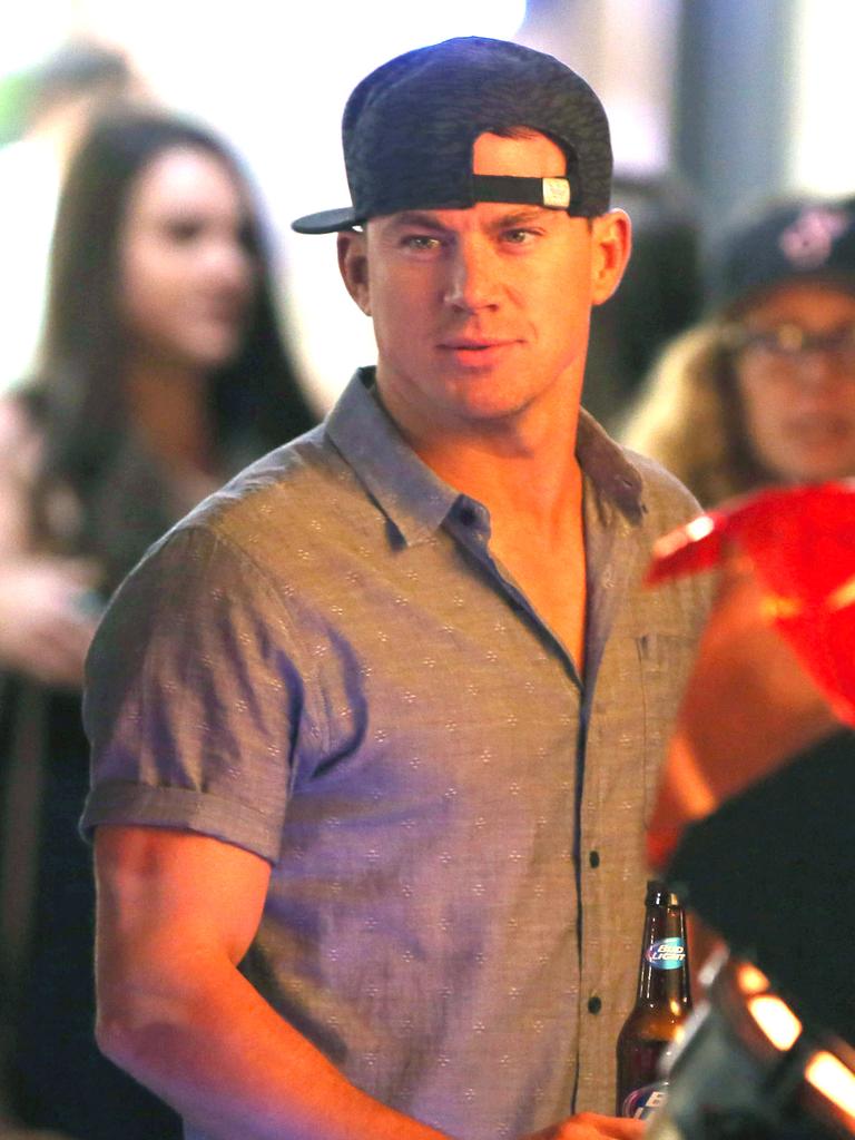 Behind-the-scenes Magic Mike XXL... Actor Channing Tatum spotted filming the final scenes at Myrtle Beach. Picture: Splash