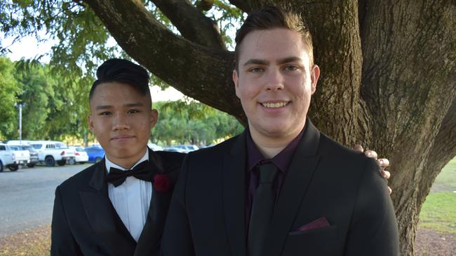 Hieu Huynh and Beau Partridge at the Pioneer State High School formal at the Mackay Golf Course on Friday November 20. Picture: Zizi Averill