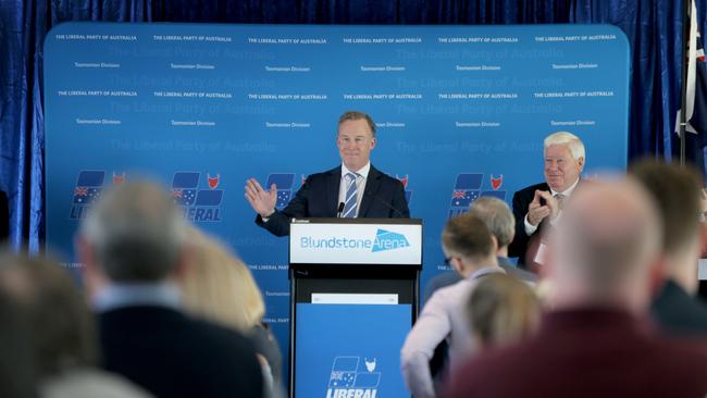 Premier Will Hodgman speaks at the Liberal State Council Conference in Bellerive on Sunday. Picture: PATRICK GEE