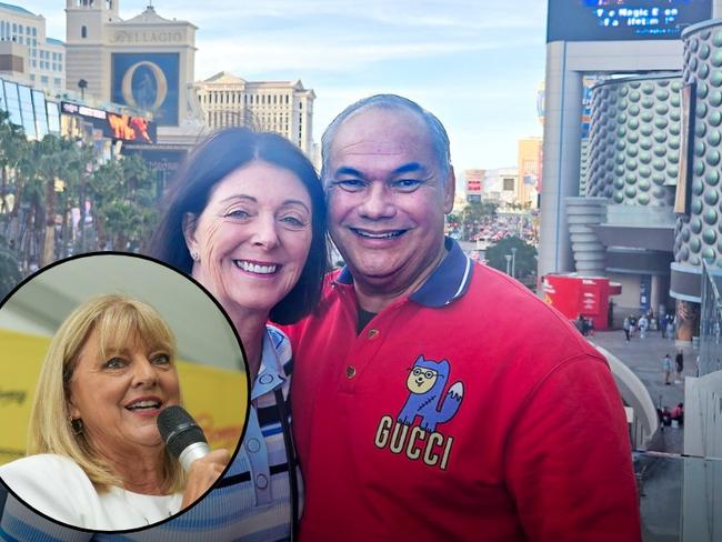 Gold Coast Mayor Tom Tate and mayoress Ruth in las Vegas, with donna inset