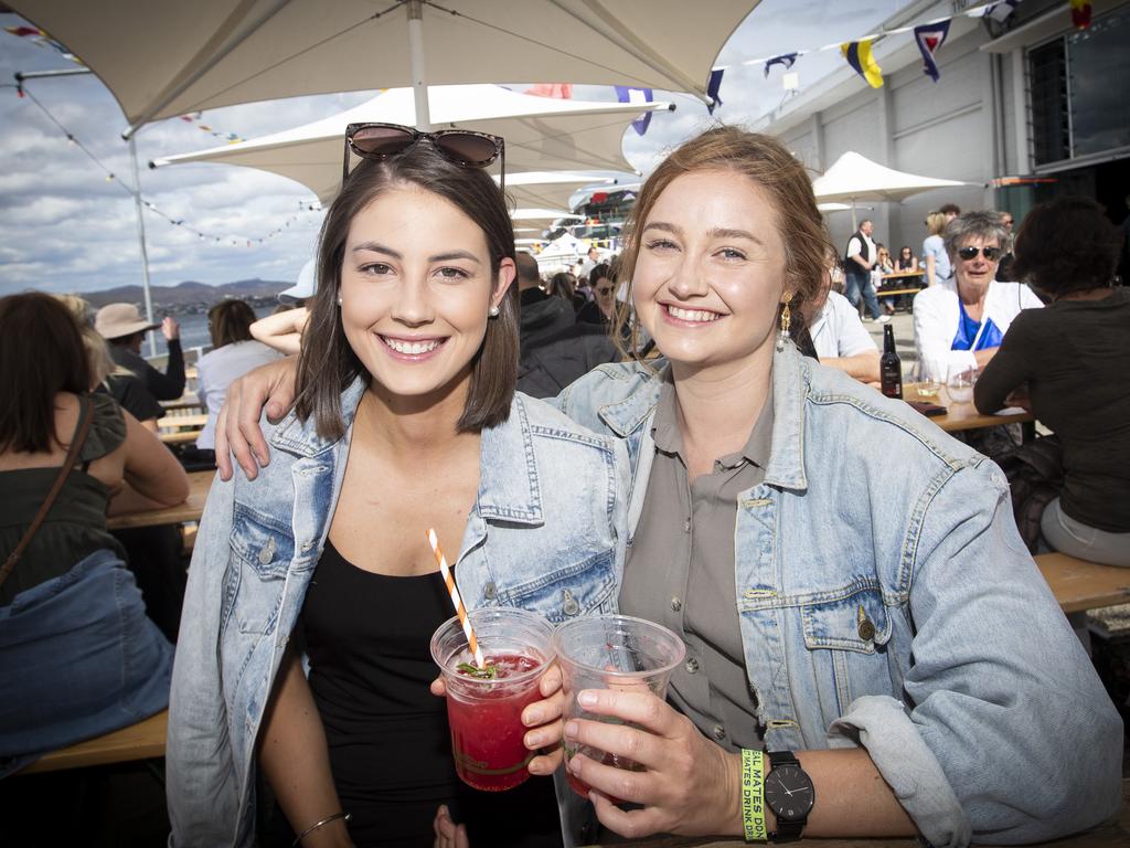 Ainsley Koch and Lucy Macdonald at day 5 of the Taste of Tasmania. Picture: LUKE BOWDEN