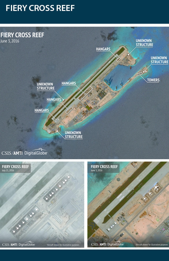 More satellite images that surfaced, showing China’s plans. Picture: CSIS./AMTI