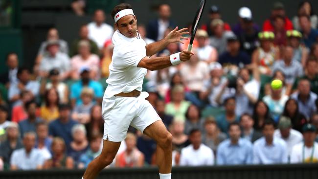 Roger Federer of Switzerland dropped five games in his straight-sets demolition of world No 20 Matteo Berrettini. Picture: Getty Images