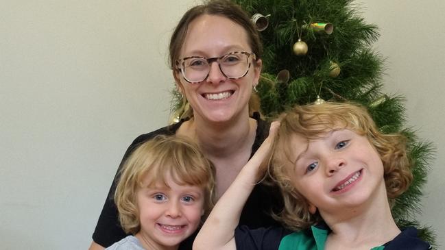 Basket Range Primary School parent Holly Hawksworth with children Alfie, 5, and Addison, 3. Picture: Supplied.