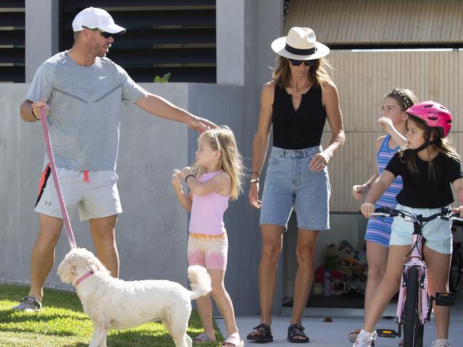 SYDNEY, AUSTRALIA - Daily TelegraphPhotos - Sunday, 7 January 2024:Day after Retirement David and Candice Warner.pictured outside their home with family in MaroubraPicture: Daily Telegraph  / Monique Harmer