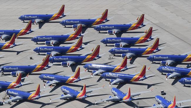 Grounded Boeing 737 MAX aircraft. Picture: AFP