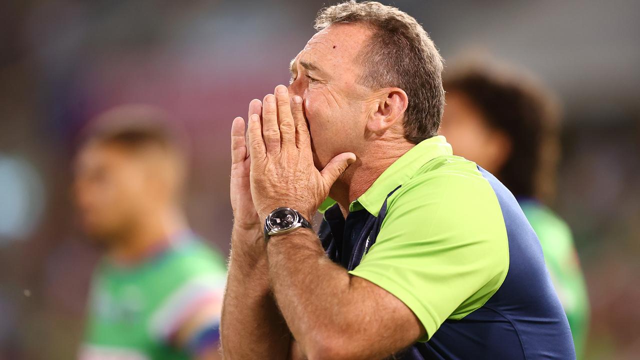 Raiders coach Ricky Stuart wants Wighton to stay in Canberra. Picture: Mark Nolan/Getty