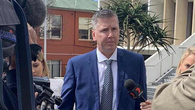 Former Surf Life Saving NSW boss Matthew Hanks leaves Wollongong Local Court at an earlier hearing. Picture: Madeline Crittenden.