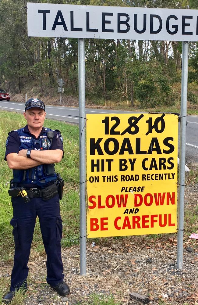 Gold Coast police snapped these pics to show that motorists were putting people and koalas lives at risk. Photo: Queensland Police Service