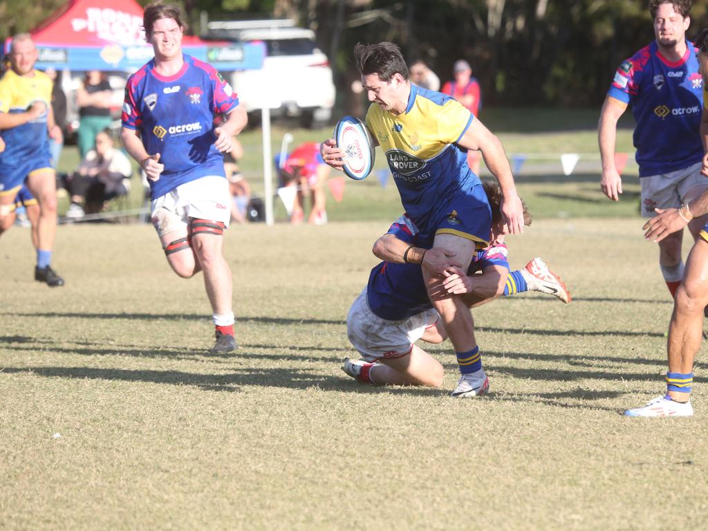 GCDRU round 13 seniors - 1st grade. Bond Pirates vs. GC Eagles. 14 July 2024 Miami Picture by Richard Gosling