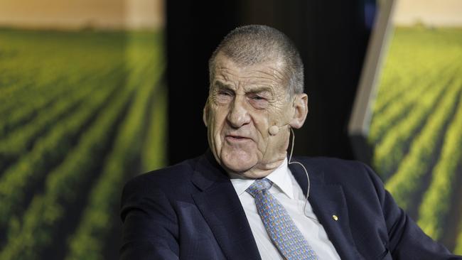 Original Juice Company chairman Jeff Kennett speaking at the Global Food Forum in Brisbane this year. Picture Glenn Hunt