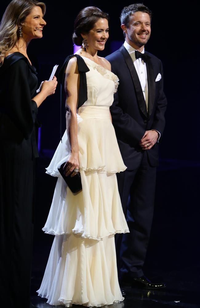 HRH Crown Prince Frederik and HRH Crown Princess Mary of Denmark attend Crown Prince Couple Awards at the Sydney Opera House in 2013.