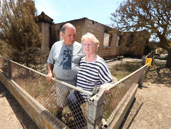 Carlos Cardoso and Rhona Maguire lost their home in the Yorketown fire. Picture: Tait Schmaal