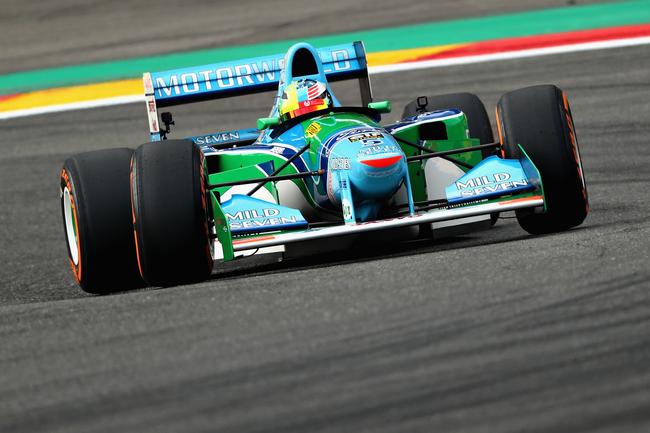 Mick Schumacher, son of seven-time F1 world champion Michael Schumacher,  sits in his car prior to an exhibition lap ahead of the Belgian Formula One  Grand Prix in Spa-Francorchamps, Belgium, Sunday, Aug.