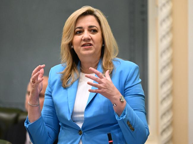 BRISBANE, AUSTRALIA - NewsWire Photos - OCTOBER 27, 2022.Queensland Premier Annastacia Palaszczuk speaks during Question Time at Parliament House in Brisbane.Picture: NCA NewsWire / Dan Peled