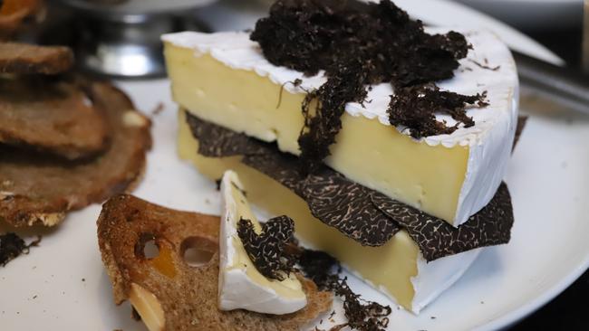 Brie cheese with shaved and sliced truffle. Picture: Jenifer Jagielski