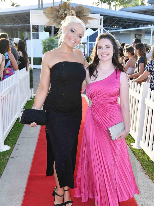 Malikye Boyle and Liv Cornwell at the 2023 Caloundra State High School Year 12 formal. Picture: Patrick Woods.