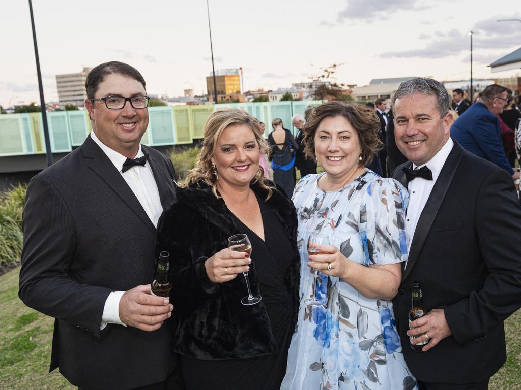 At LifeFlight Toowoomba Gala are (from left) Adam May, Allison May, Nadine Bowe and Anthony Bowe at The Goods Shed. Picture: Kevin Farmer