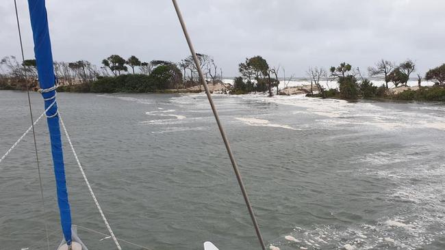 A wide hole in Bribie Island’s most northern tip. Picture: Joel Sheppard.