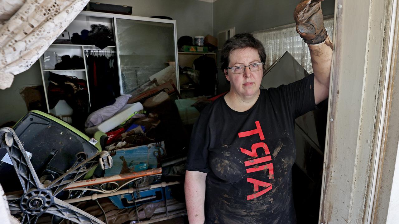 Northern Star journalist Cath Piltz had to be evacuated from her South Lismore home and has returned for the clean-up. Picture: Toby Zerna