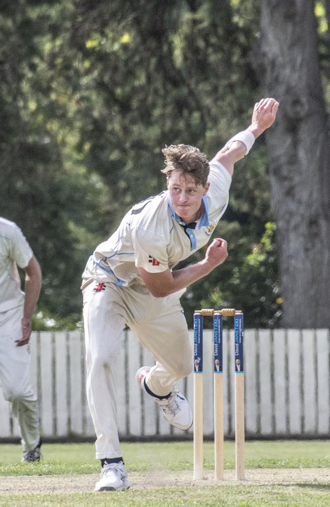 Michael Dowe bowls for Wests. Picture: Nev Madsen.