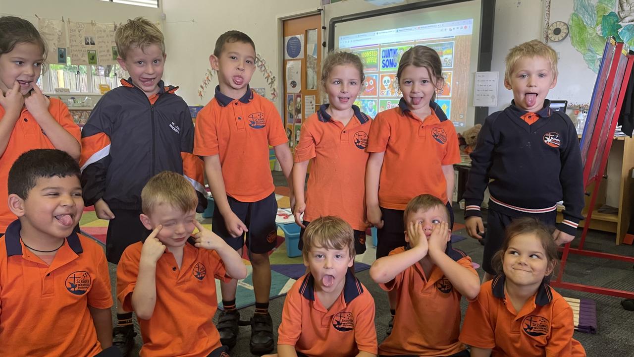 St Joseph’s Primary School Bracken Ridge Prep Orange: Back row: Chloe, Ted, Neo, Layla, Lilia and Austin. Front row: Ethan, Luca, Marcus, Clarke and Sophie. Teacher: Kristy Spence. PHOTO: Danielle Noney