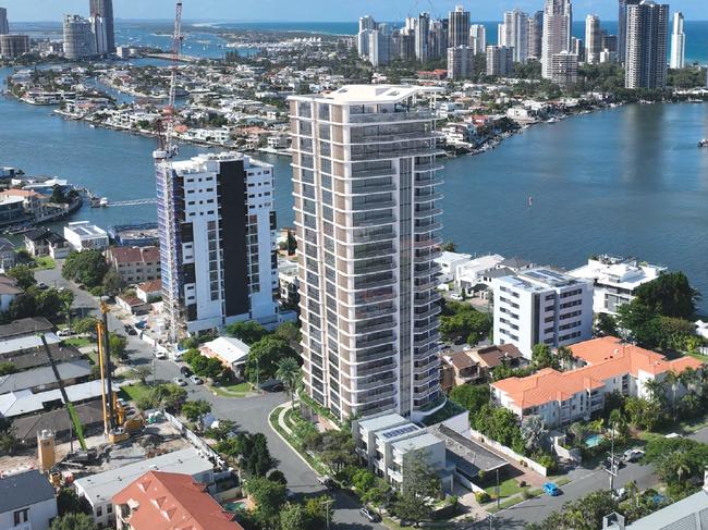 Artist impression of a 23-storey tower planned for Chevron Island on the corner of Kalyan and Perneno streets. Picture: Supplied