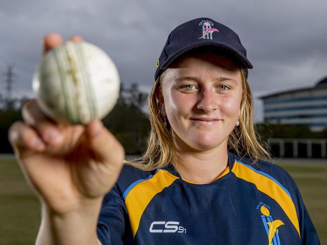 Gold Coast Dolphins all-rounder Grace Parsons has been picked in the Queensland women's team for the National Under-18 Championships in Tasmania in January. Picture: Jerad Williams