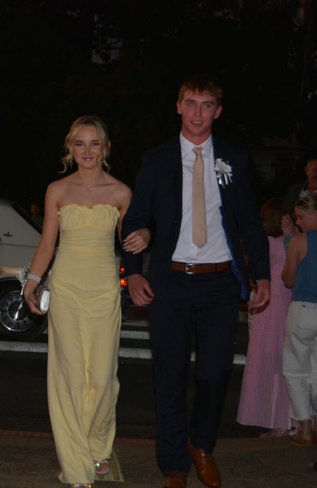 Ella Young and Max Doyle arriving at Assumption College's year 12 formal on April 22, 2025. Photo: Jessica Klein