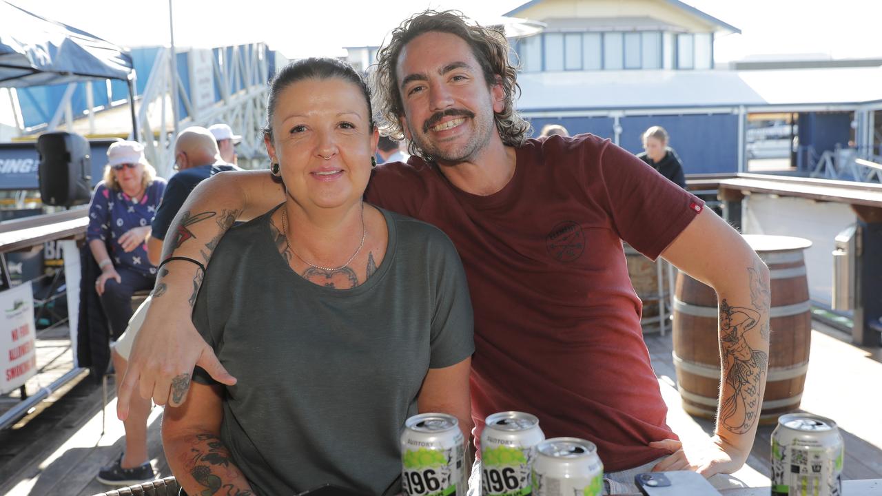 <p>Kristry Hill and Jayde Minton at the Fishermans Wharf, which is closing down today, Sunday, June 25, 2028. Picture: Regi Varghese</p>