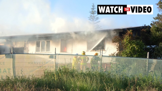 Fire crews battle construction site blaze in Brisbane's south